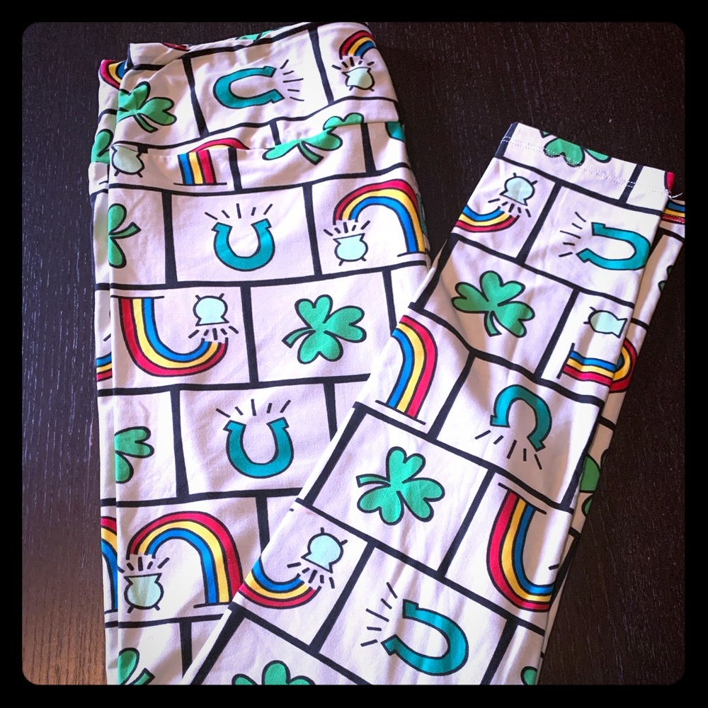 LuLaRoe TC St. Patrick’s Day leggings never worn